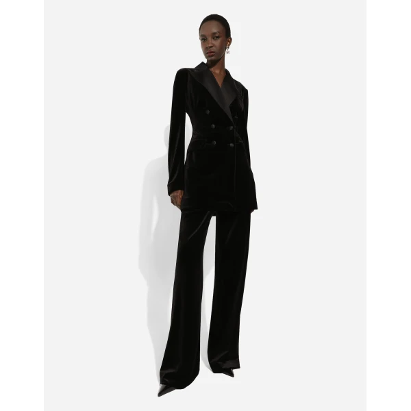 Dolce & Gabbana Double-breasted velvet Turlington jacket, view 5
