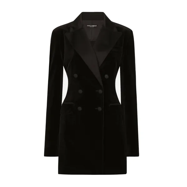 Dolce & Gabbana Double-breasted velvet Turlington jacket