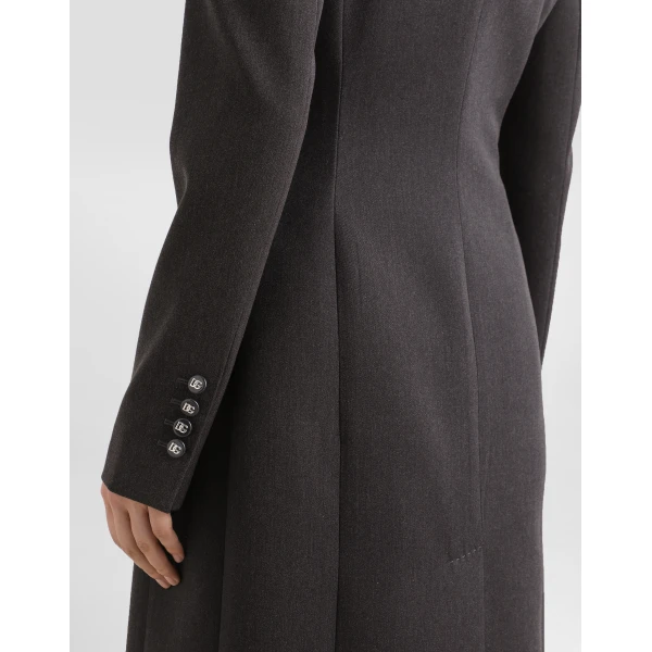 Dolce & Gabbana Double-breasted wool coat with DG-branded buttons, view 5