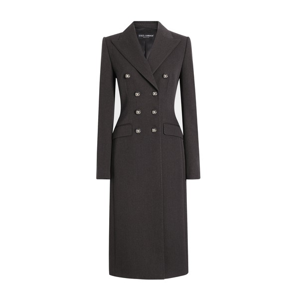 Dolce & Gabbana Double-breasted wool coat with DG-branded buttons