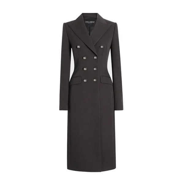 Dolce & Gabbana Double-breasted wool coat with DG-branded buttons