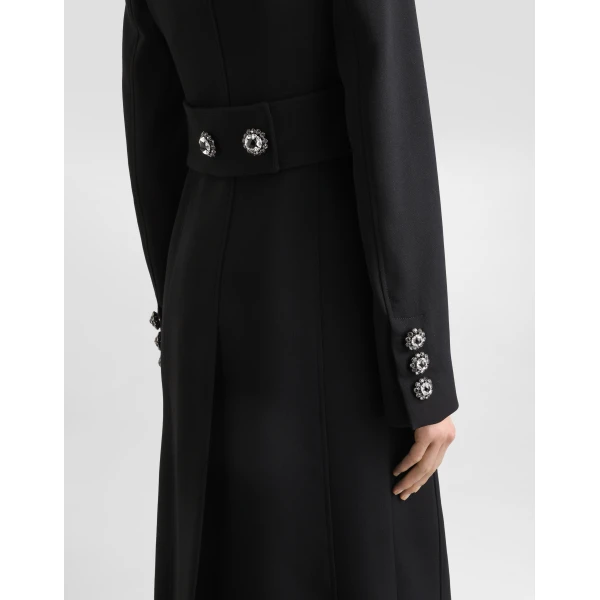 Dolce & Gabbana Double-breasted wool coat with bejeweled buttons, view 5