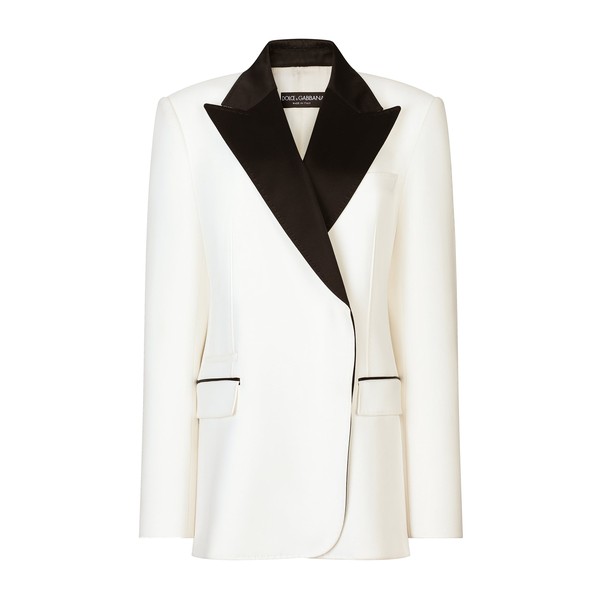 Dolce & Gabbana Double-breasted wool crepe jacket with tuxedo lapels