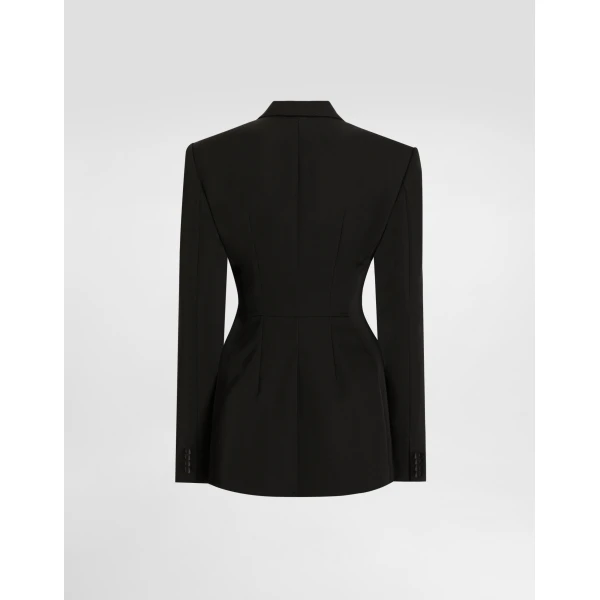 Dolce & Gabbana Double-breasted wool gabardine tuxedo jacket, view 5