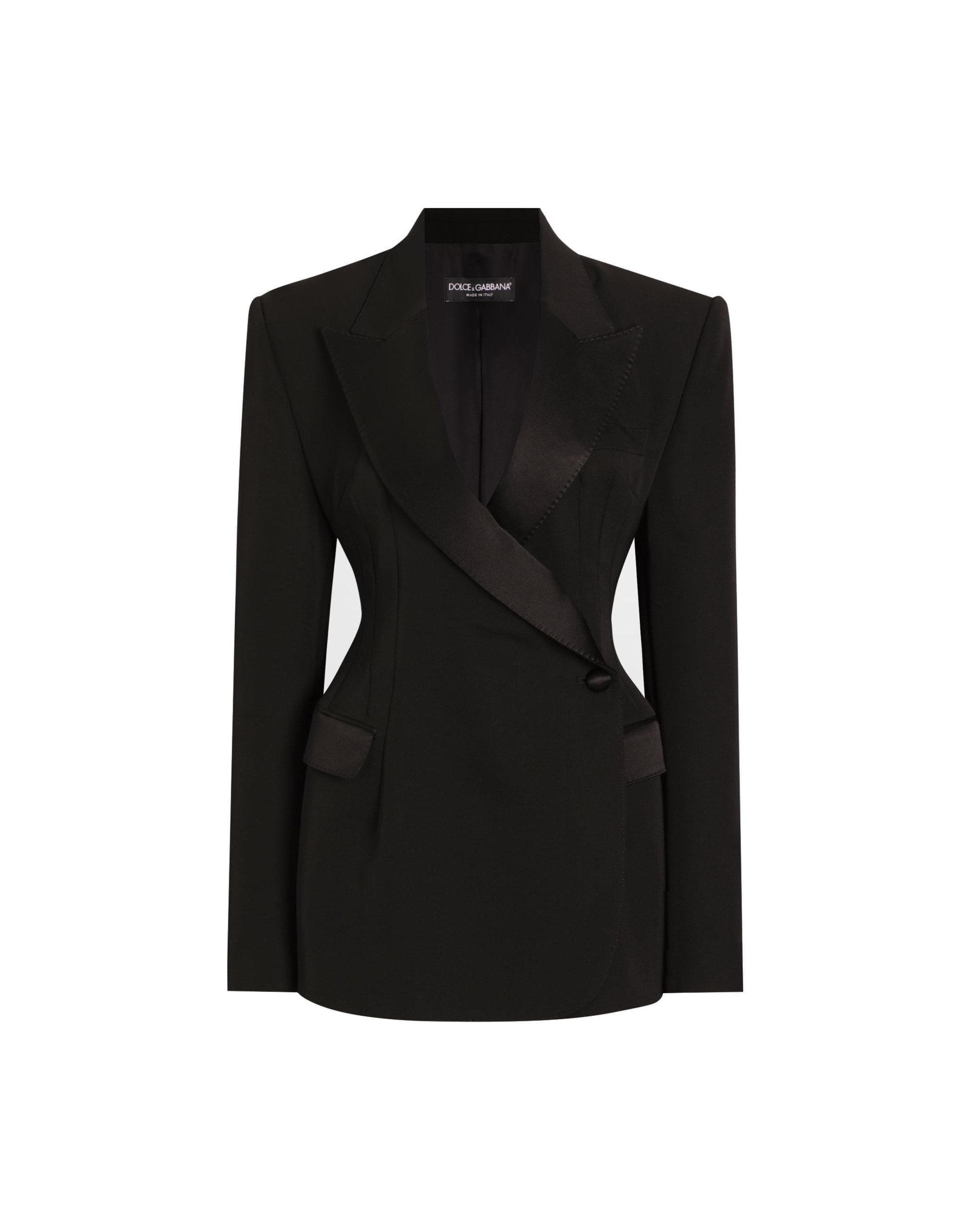 Dolce & Gabbana Double-breasted wool gabardine tuxedo jacket