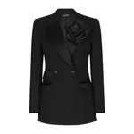 Dolce & Gabbana Double-breasted woolen jacket with flower appliqué