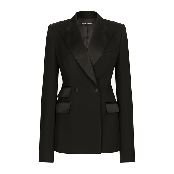 Dolce & Gabbana Double-breasted woolen jacket with side vents