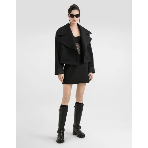 Dolce & Gabbana Double crêpe basque skirt, view 2