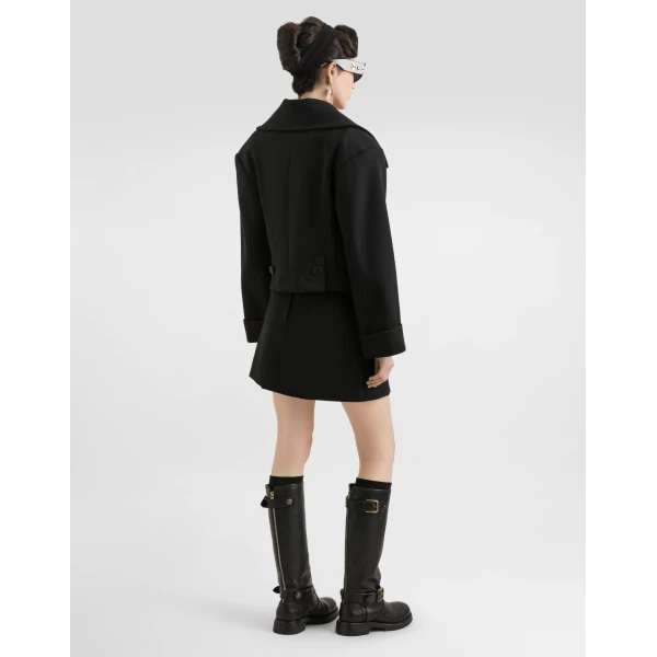 Dolce & Gabbana Double crêpe basque skirt, view 3