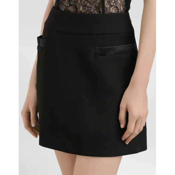 Dolce & Gabbana Double crêpe basque skirt, view 4
