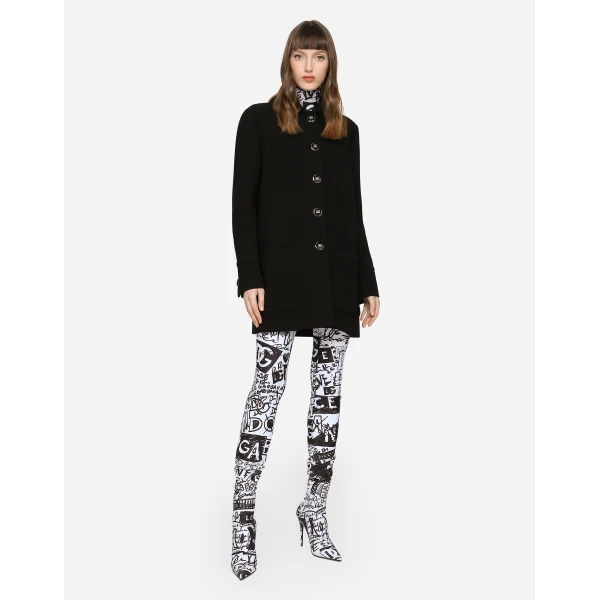Dolce & Gabbana Double crepe peacoat with galalith buttons Coat, view 3