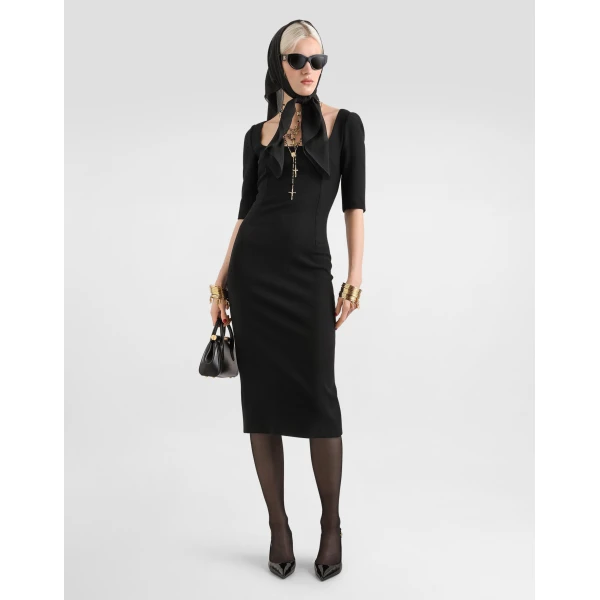 Dolce & Gabbana Double wool crêpe dress, view 2