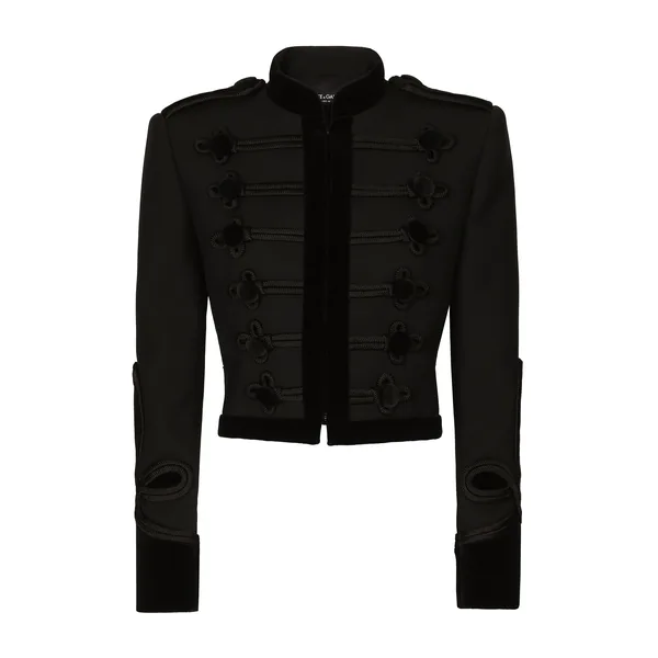 Double wool gabardine tailcoat with epaulets