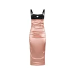 Dolce & Gabbana Draped satin calf-length dress with bra-style cups