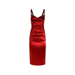 Dolce & Gabbana Draped satin calf-length dress with conical cups