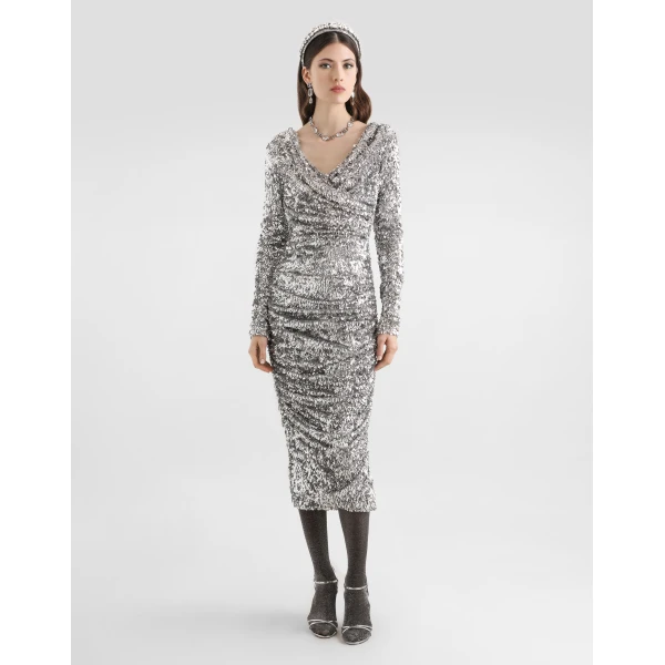 Dolce & Gabbana Draped sequin dress, view 2
