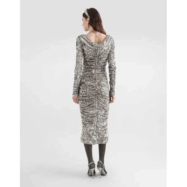 Dolce & Gabbana Draped sequin dress, view 3