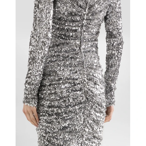 Dolce & Gabbana Draped sequin dress, view 5