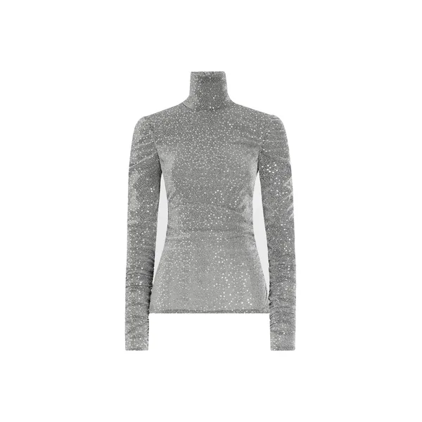Dolce & Gabbana Draped sequined turtle-neck top