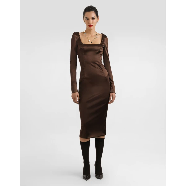 Dolce & Gabbana Dress in stretch satin, view 2