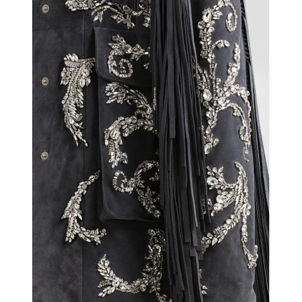 Dolce & Gabbana Embroidered split leather jacket, view 4