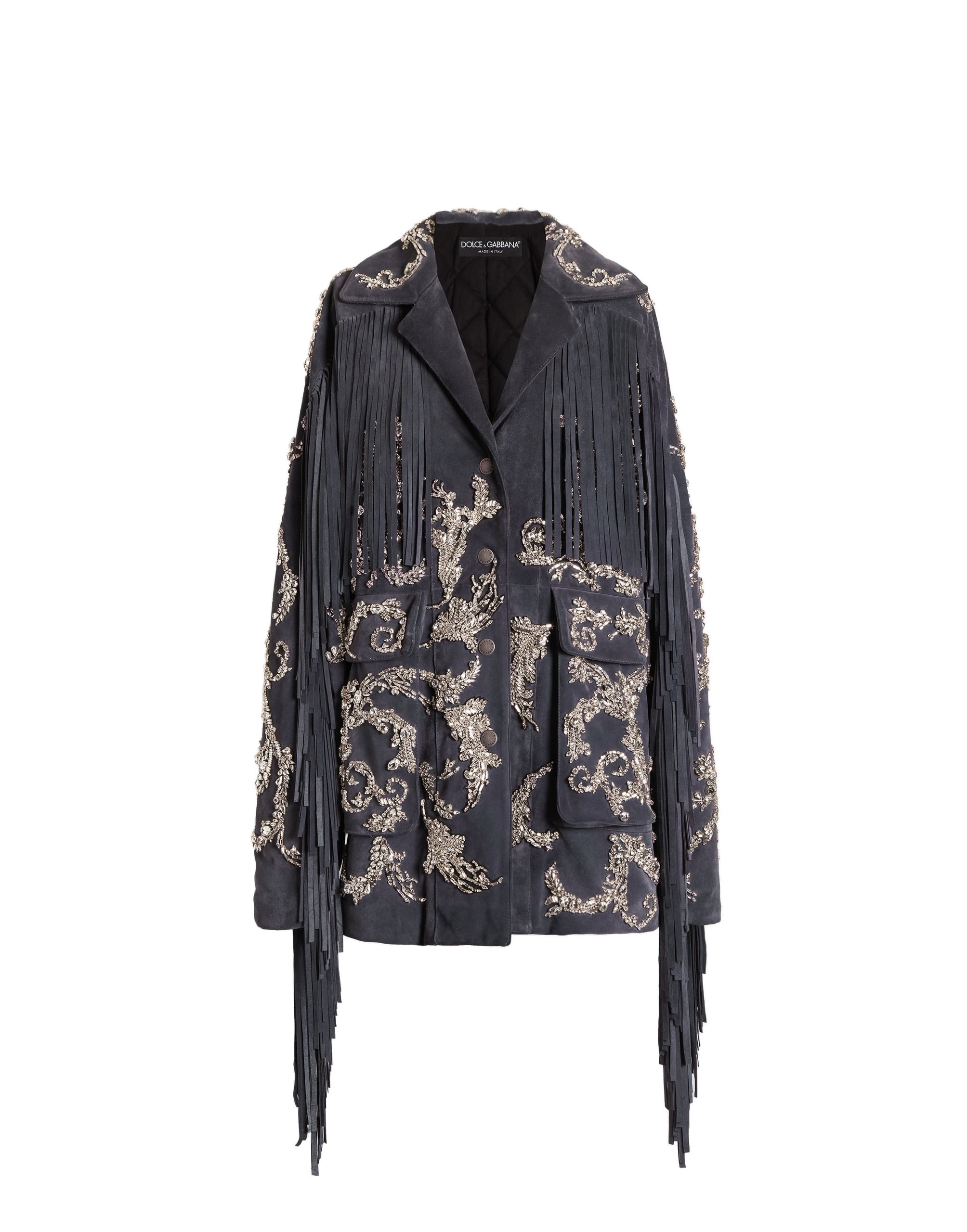 Dolce & Gabbana Embroidered split leather jacket