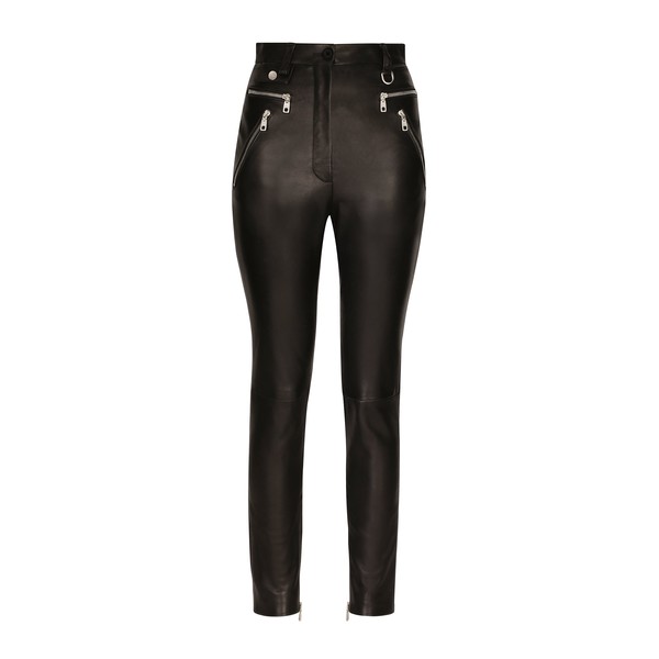 Dolce & Gabbana Faux leather jeans with zipper