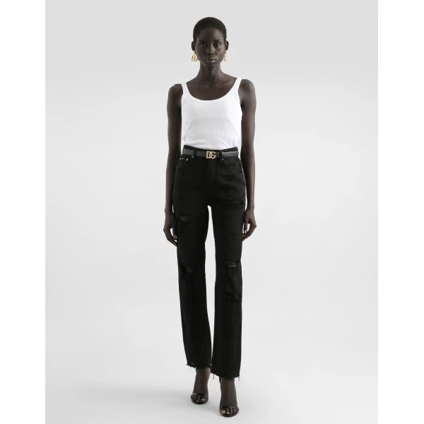 Dolce & Gabbana Fine-rib cotton singlet Top, view 2