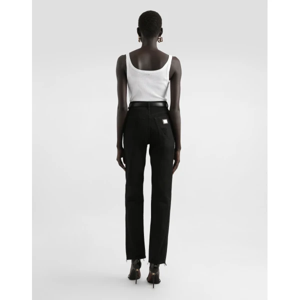Dolce & Gabbana Fine-rib cotton singlet Top, view 3