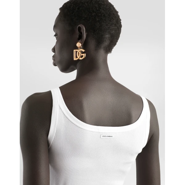 Dolce & Gabbana Fine-rib cotton singlet Top, view 5