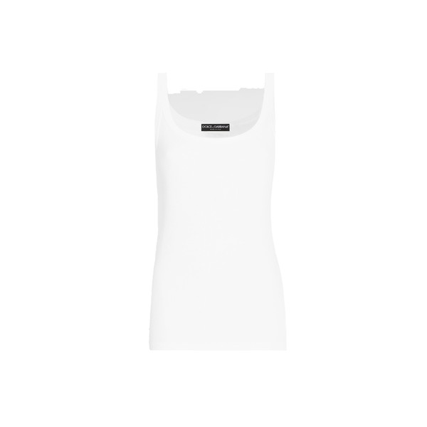 Dolce & Gabbana Fine-rib cotton singlet Top