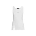 Dolce & Gabbana Fine-rib jersey tank top with DG logo pin