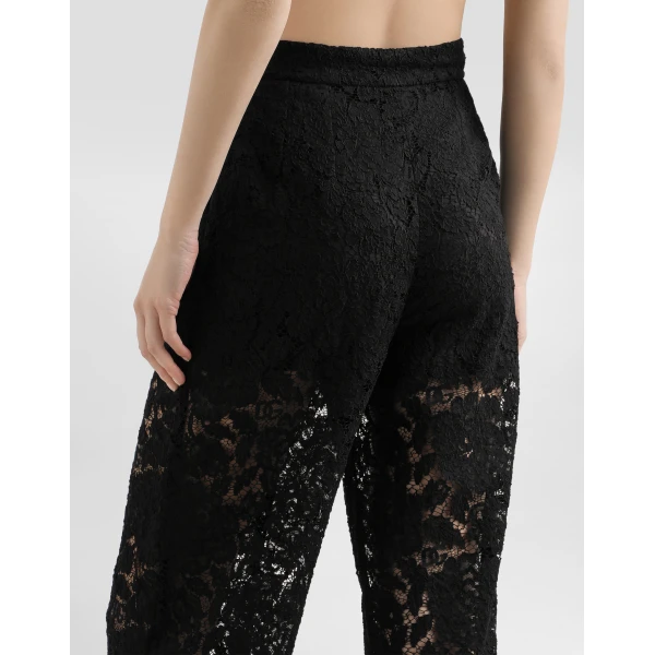Dolce & Gabbana Flared branded stretch lace pants, view 5