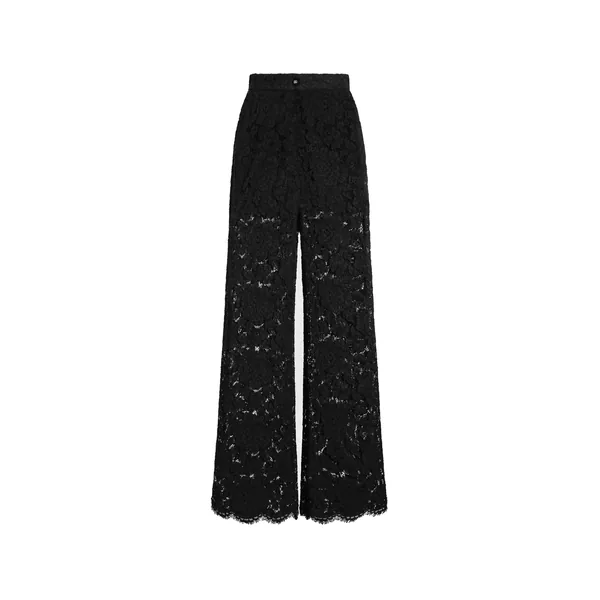 Dolce & Gabbana Flared branded stretch lace pants