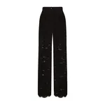 Dolce & Gabbana Flared floral cordonetto lace pants with DG logo