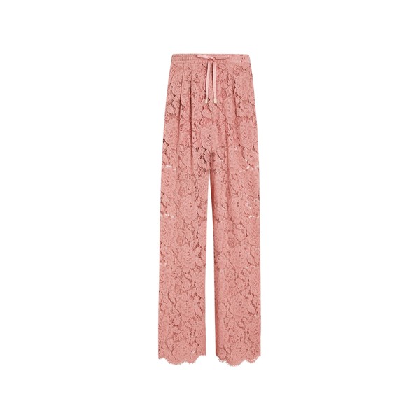 Dolce & Gabbana Flared floral cordonetto lace pants with DG logo