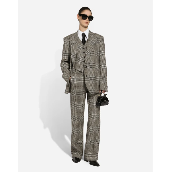 Dolce & Gabbana Flared glen plaid pants, view 2