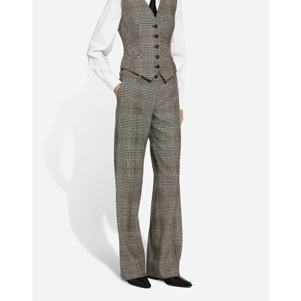 Dolce & Gabbana Flared glen plaid pants, view 4