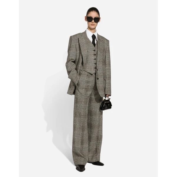 Dolce & Gabbana Flared glen plaid pants, view 5
