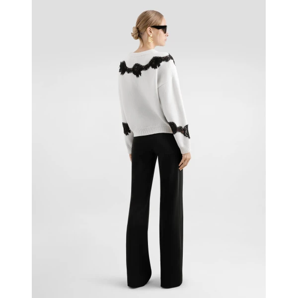 Dolce & Gabbana Flared jersey Milano rib pants, view 3