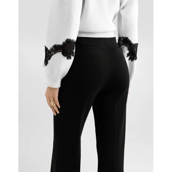 Dolce & Gabbana Flared jersey Milano rib pants, view 5