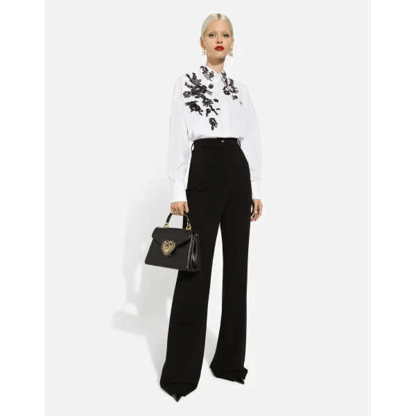 Dolce & Gabbana Flared jersey Milano rib pants, view 6
