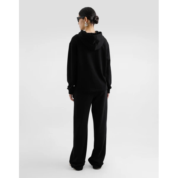 Dolce & Gabbana Flared jersey jogging pants with DG logo embroidery, view 3