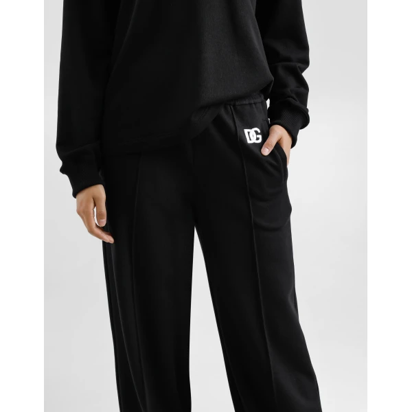 Dolce & Gabbana Flared jersey jogging pants with DG logo embroidery, view 5