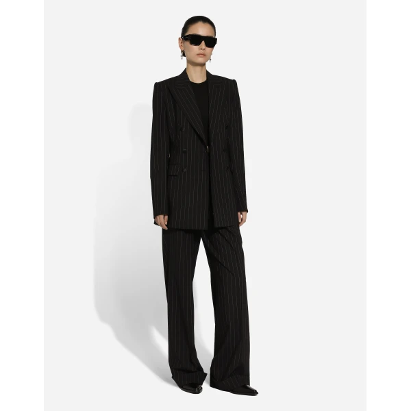 Dolce & Gabbana Flared pinstripe wool pants, view 2
