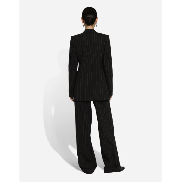 Dolce & Gabbana Flared pinstripe wool pants, view 3