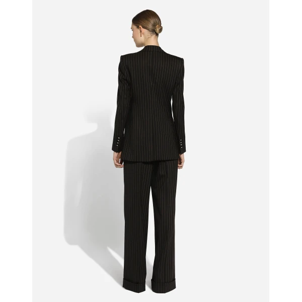 Dolce & Gabbana Flared pinstripe wool pants, view 3
