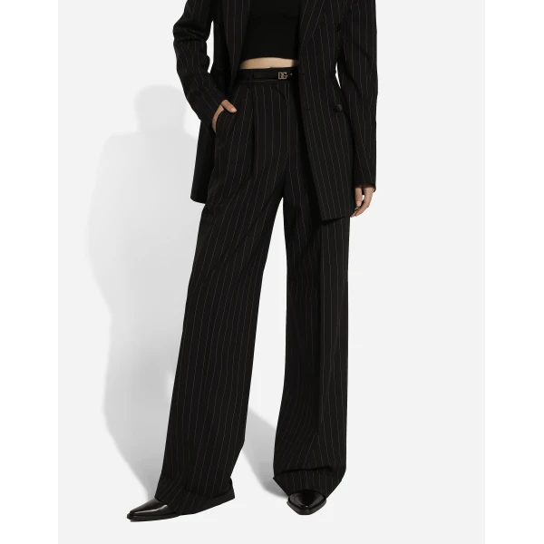 Dolce & Gabbana Flared pinstripe wool pants, view 4