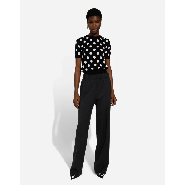 Dolce & Gabbana Flared stretch wool twill pants, view 2