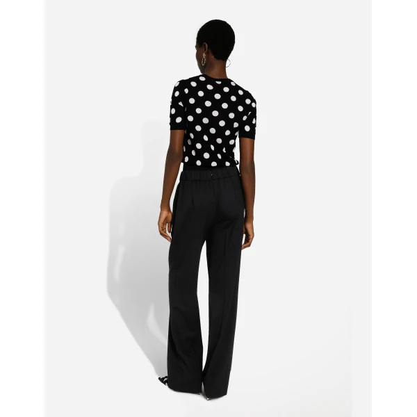 Dolce & Gabbana Flared stretch wool twill pants, view 3
